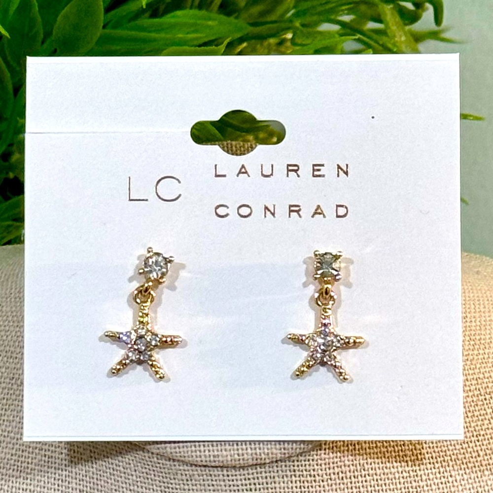 Lauren Conrad Gold Starfish Earrings - Picture 2 of 7